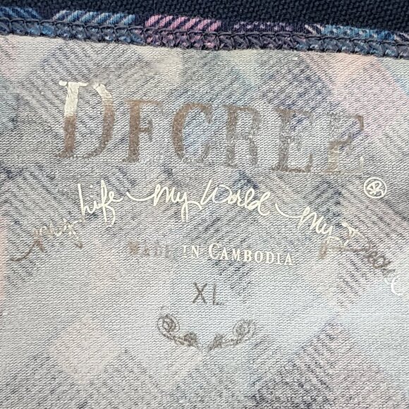 Decree Acrosstown Blue Crop Midriff Spaghetti Strap Cotton Span Cami Top Size XL - Picture 15 of 16